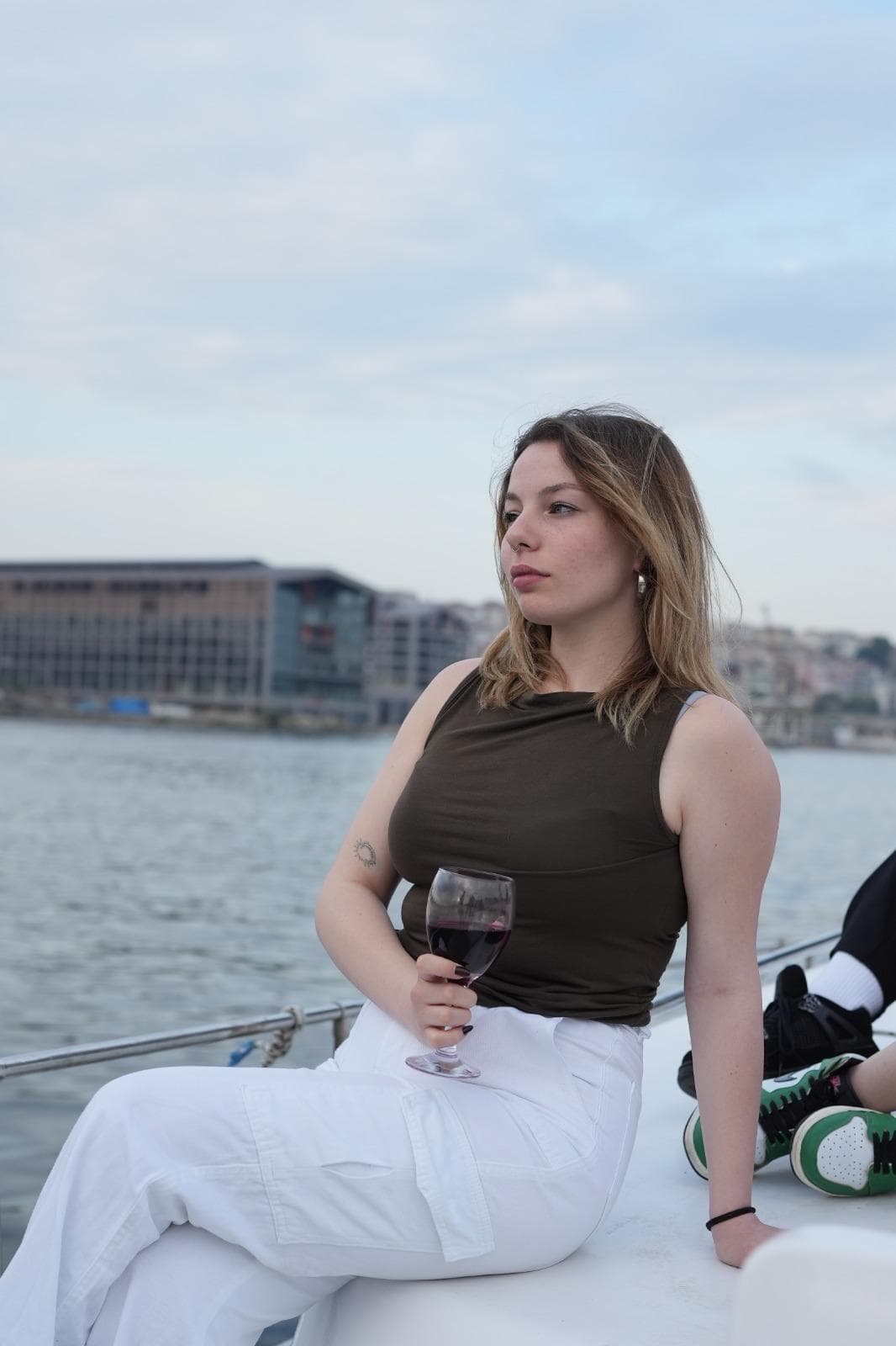 Istanbul evening skyline from a sunset sailing